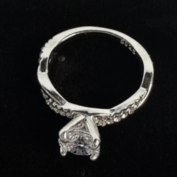 Moissanite Engagement Ring 2.25 CTW • Sterling Silver • Size  6 - Picture 5 of 8